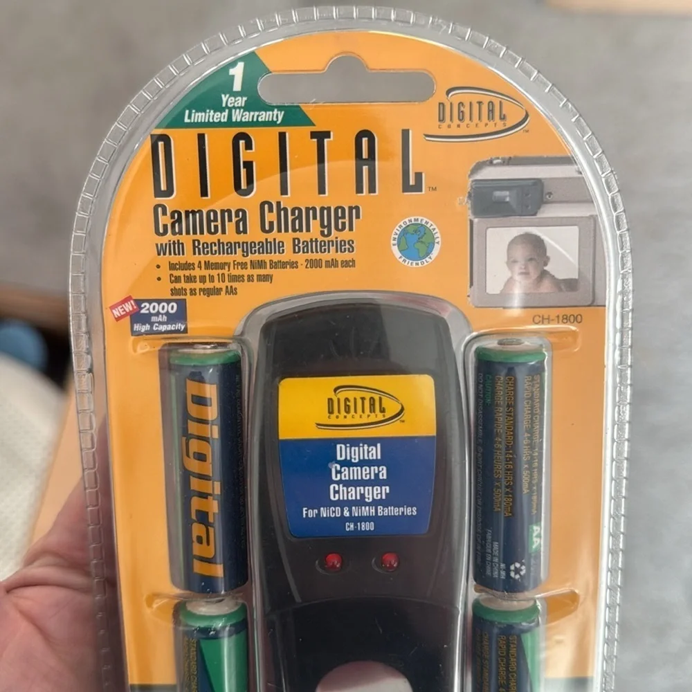 Camera Charger with Rechargeable Batteries - Black